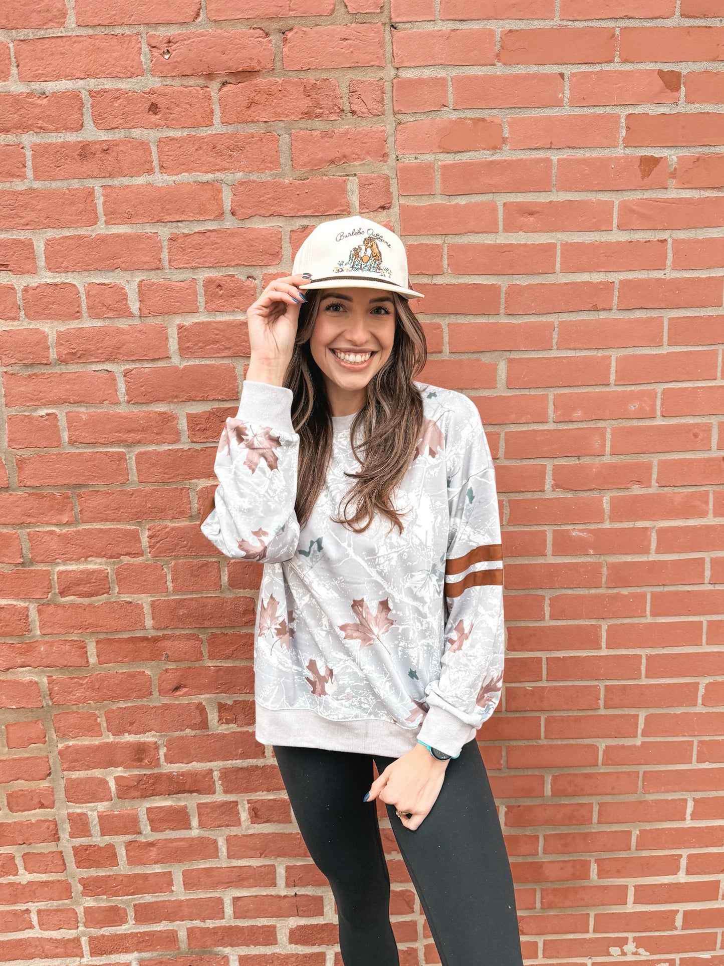 Leaf Print Pullover