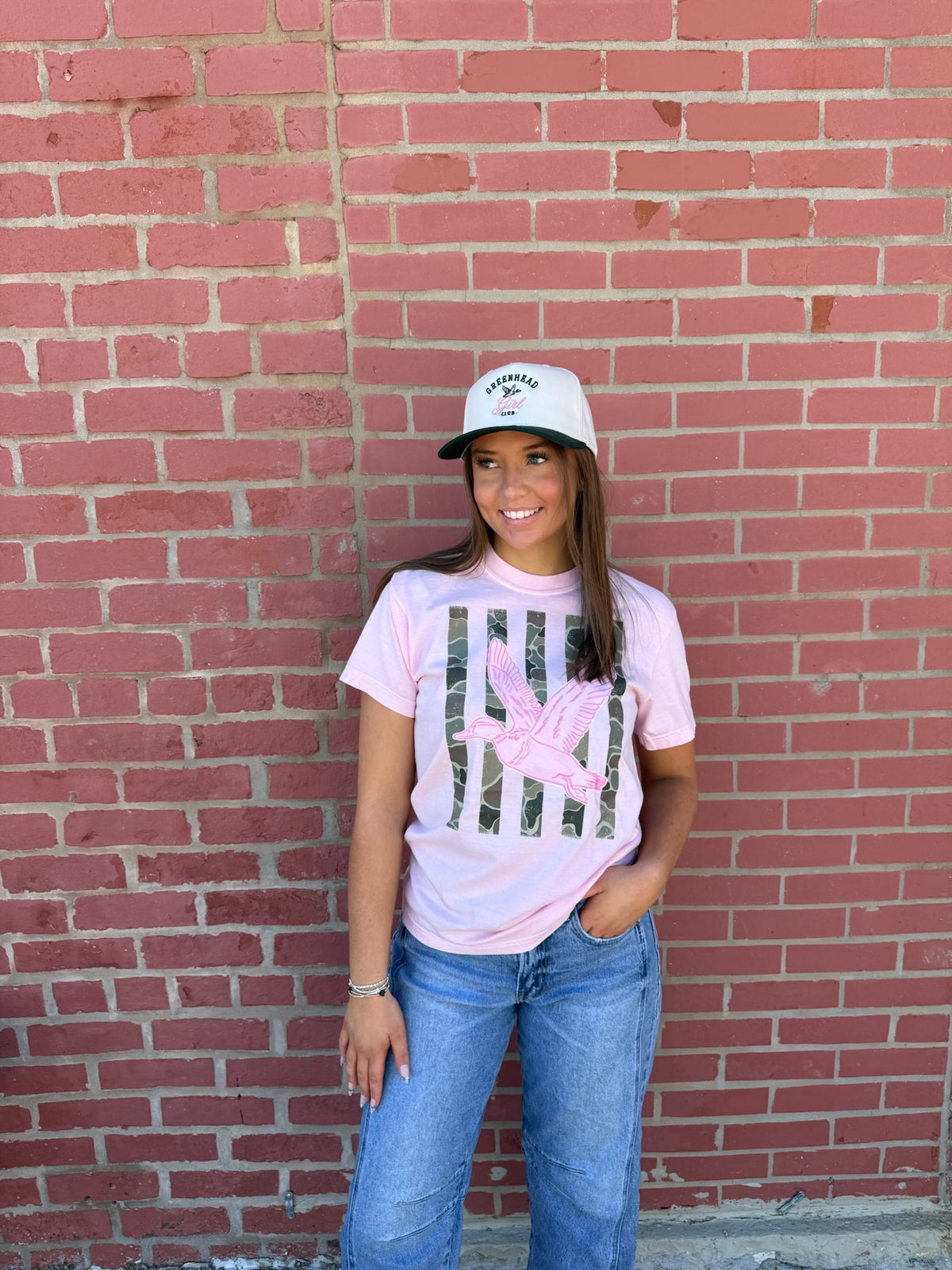 Pink Camo Stripe Duck Tshirt