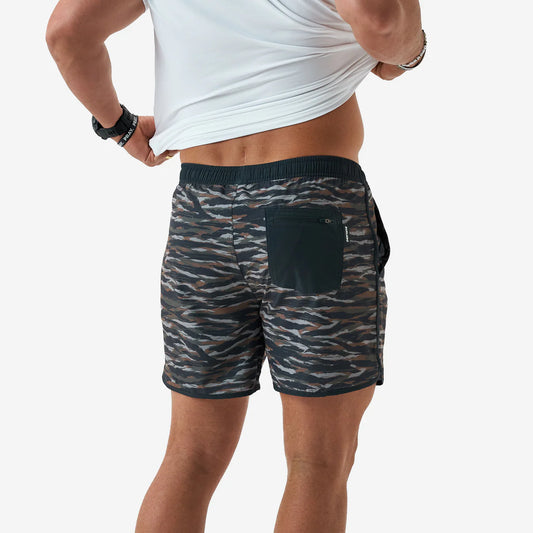 Tiger Stripe Camo - Wetland Swim Trunks