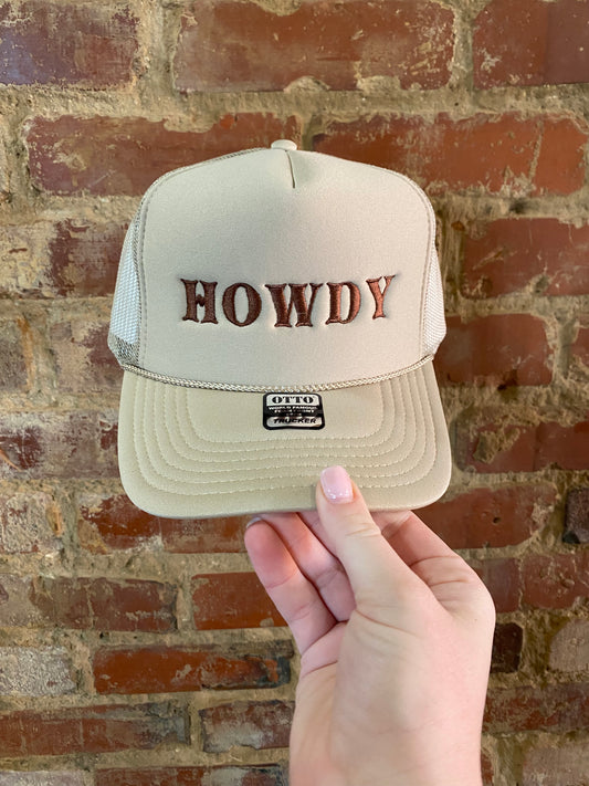 Howdy Tan Embroidered Hat