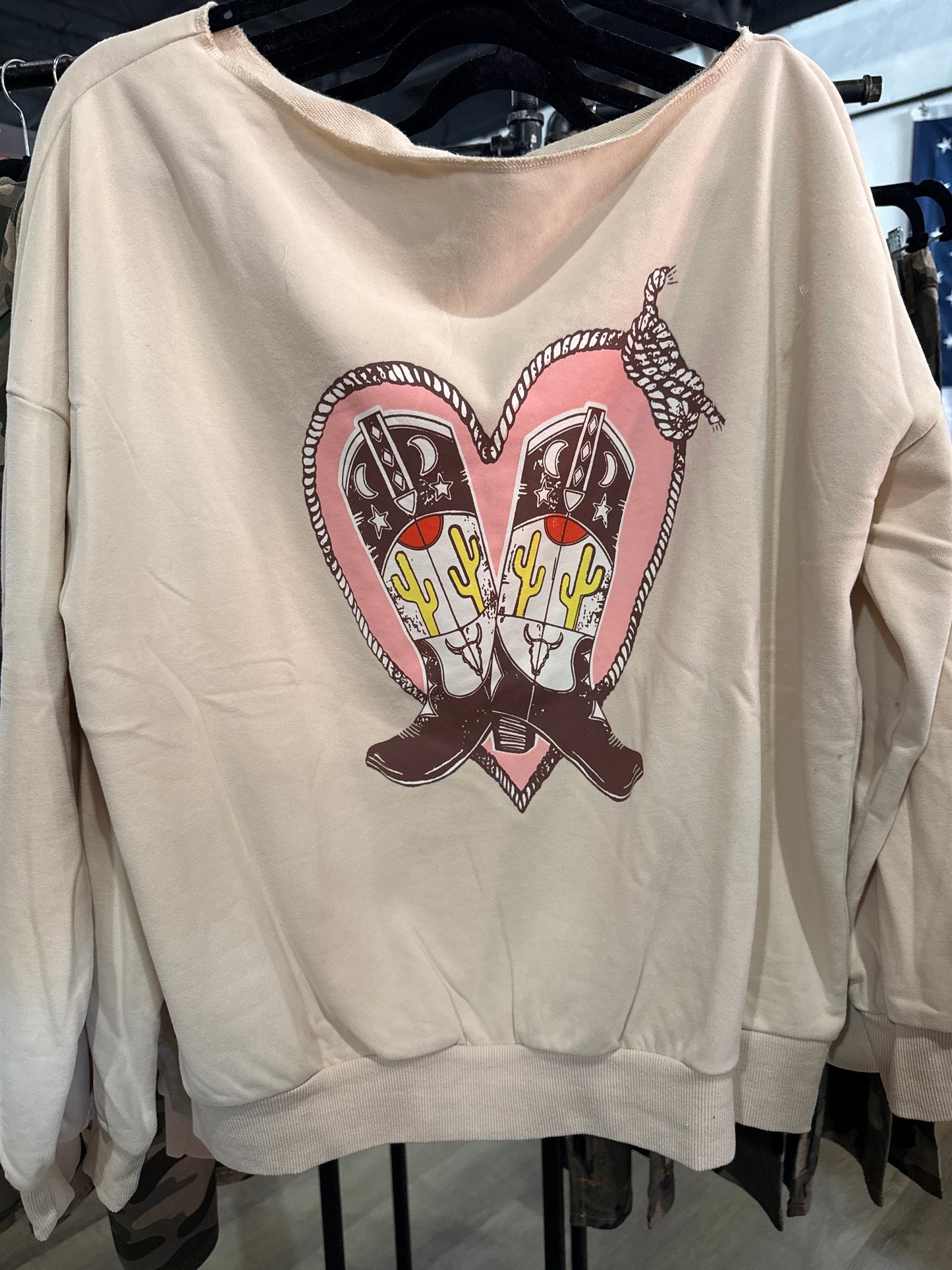 Oversized Pullover — Heart Cowboy Boots