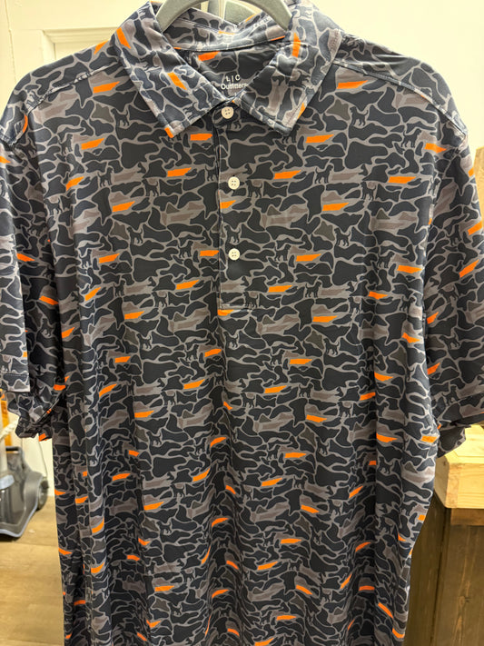Black Camo UT Bluetick Polo- adult