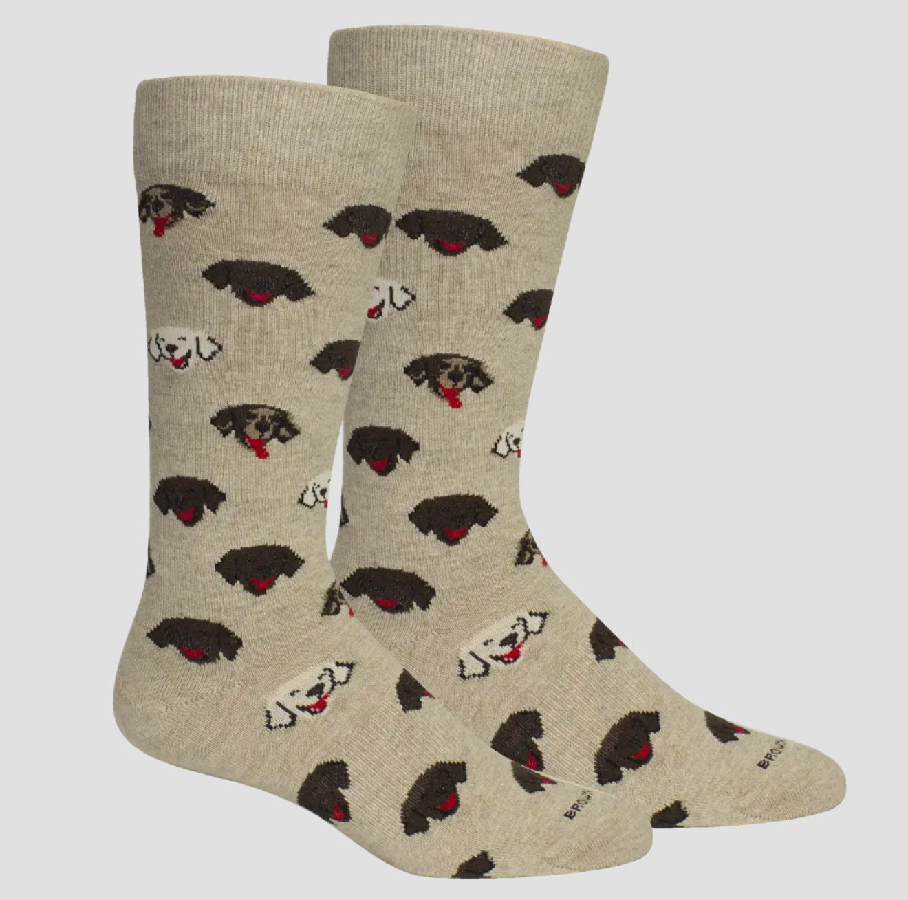 Oatmeal Happy Dog Socks