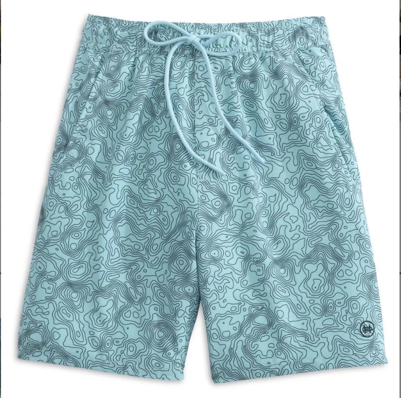 EBB Tide Topo Map Swim Shorts - Glacier