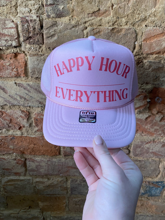 Pink Happy Hour Everything Trucker Hat